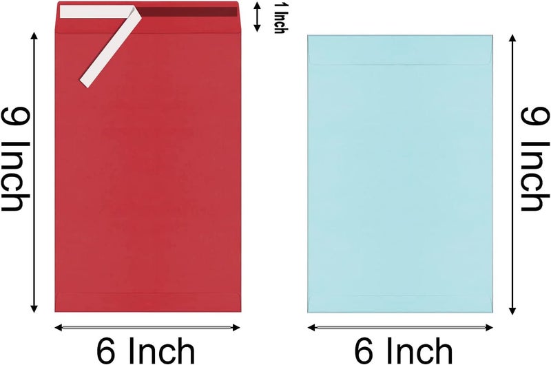 Mxinxiu 20 Pcs 6x9 inches Colored Catalog Envelopes self seal 28lb Colorful Printable Kraft Ultra Strong Peel & Seal For Mailing, Storage And Organizing Acid Free - Image 2